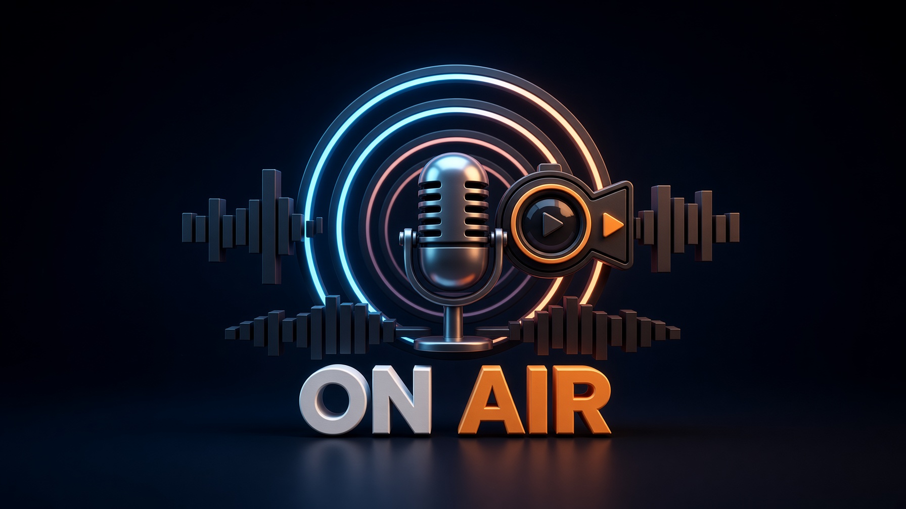 On Air. En mikrofon och en kamera.